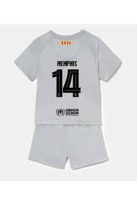 Barcelona Memphis Depay #14 Babytruitje 3e tenue Kind 2022-23 Korte Mouw (+ Korte broeken)
